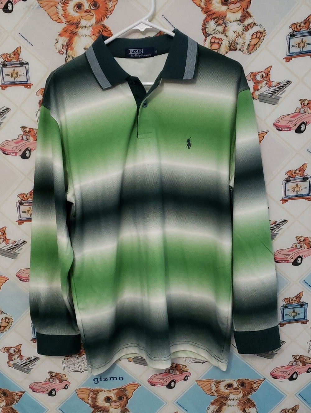 Polo by Ralph Lauren Green Gradient Long-Sleeve Polo Shirt XL